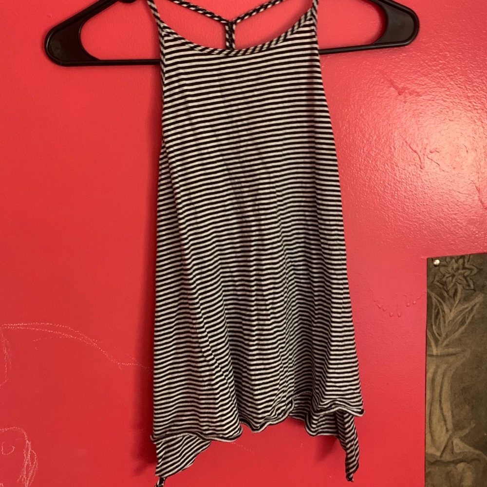 Halter Shark Cut Striped Tank Top